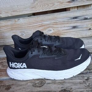 Hoka Black and White Athletic Sneakers